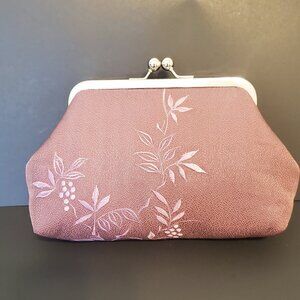 Davie & Chiyo embroidered purple silk frame clutch - RARE